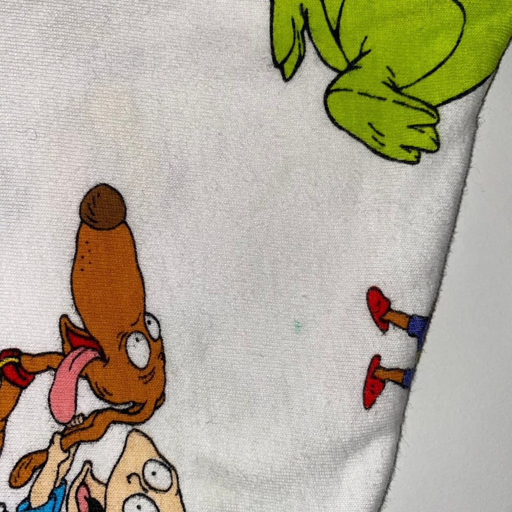 Rugrats Nickelodeon White Graphic All Over Cropped Crop Shirt 90s Womens Small - Picture 4 of 14